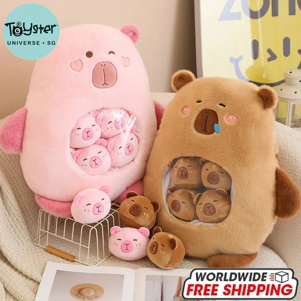 Cute capybara Plush with 6Pcs Inside