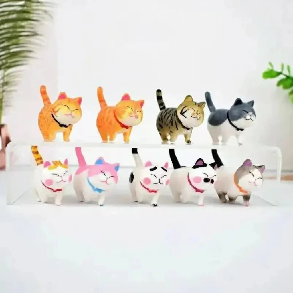 Cute Cat Ornaments Set 9pcs - 9PCs Pink version