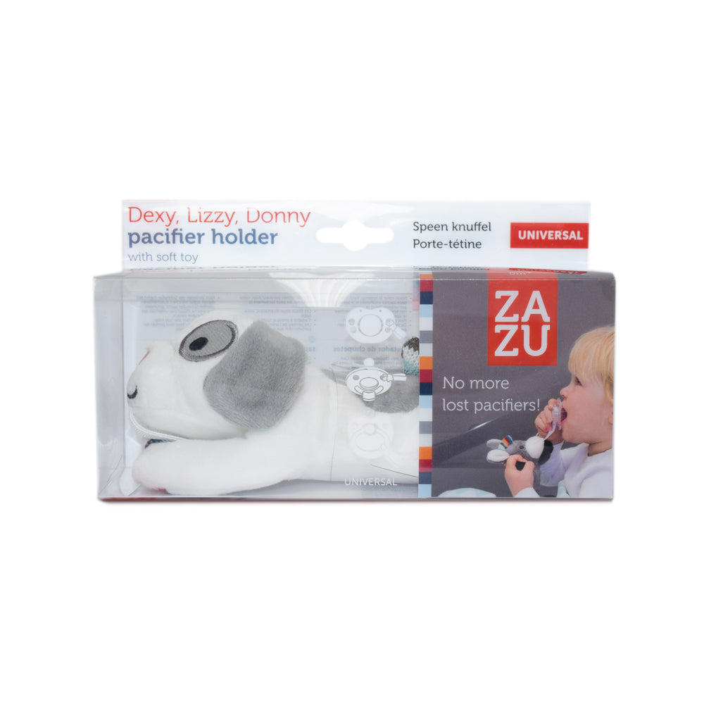 Soft Toy with Pacifier Holder - Dexy / Lizzy / Donny