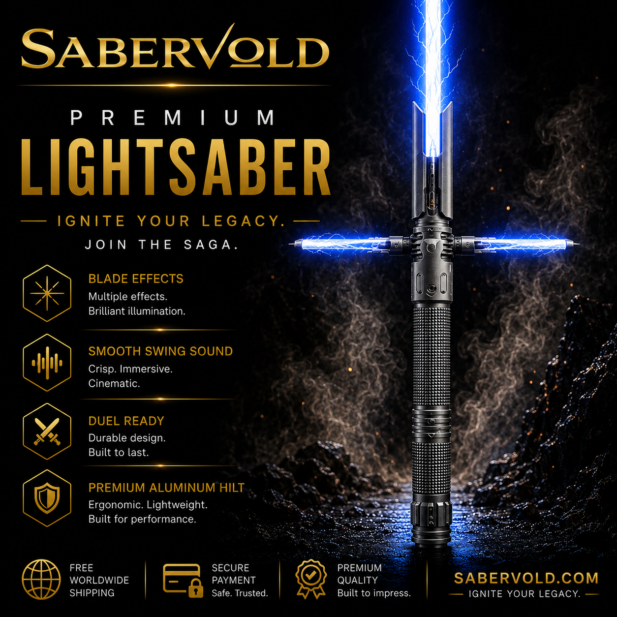 SaberVold SV-Cal Cross Guard Lightsaber