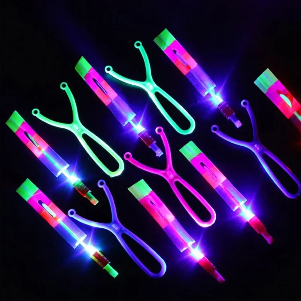 Flying Toy Led Light Toys Party Fun Gifts Rubber Band Catapult