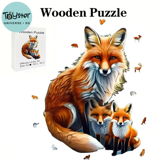 Fox Warm Family Wooden Puzzle