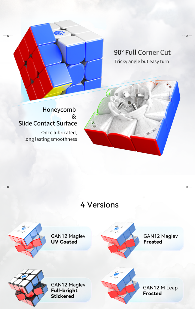 Gan 12 Maglev Uv Coated 3X3 Stickerless Speed Cube