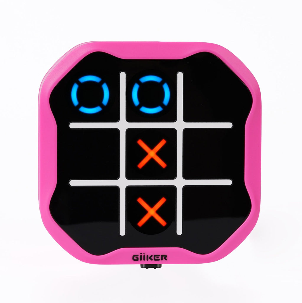 GiiKER Tic Tac Toe Bolt – 3-in-1 Handheld Game for Kids 3+ | Boost Focus Memory & Quick Thinking On-the-Go - Pink