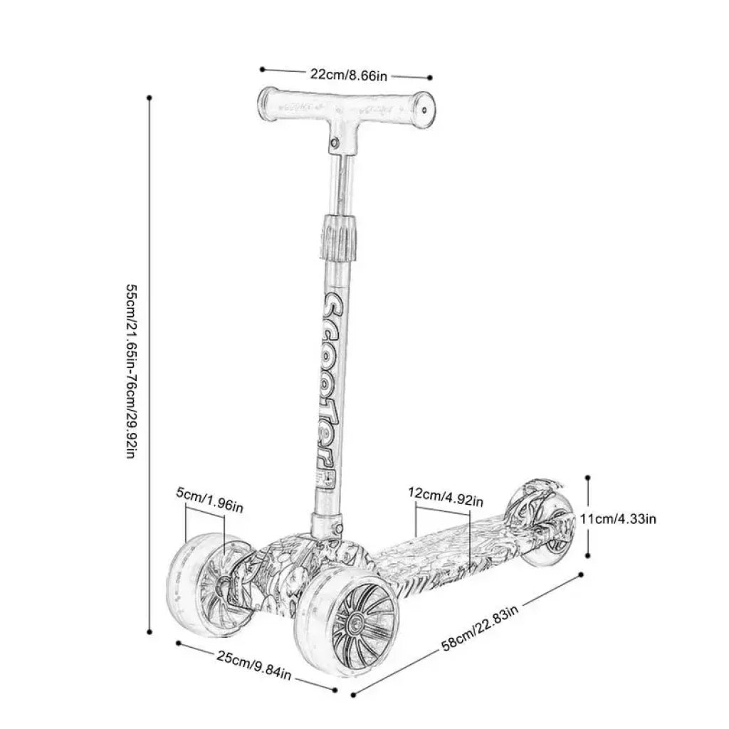 Graffiti Scooter Three Wheels Light-Up