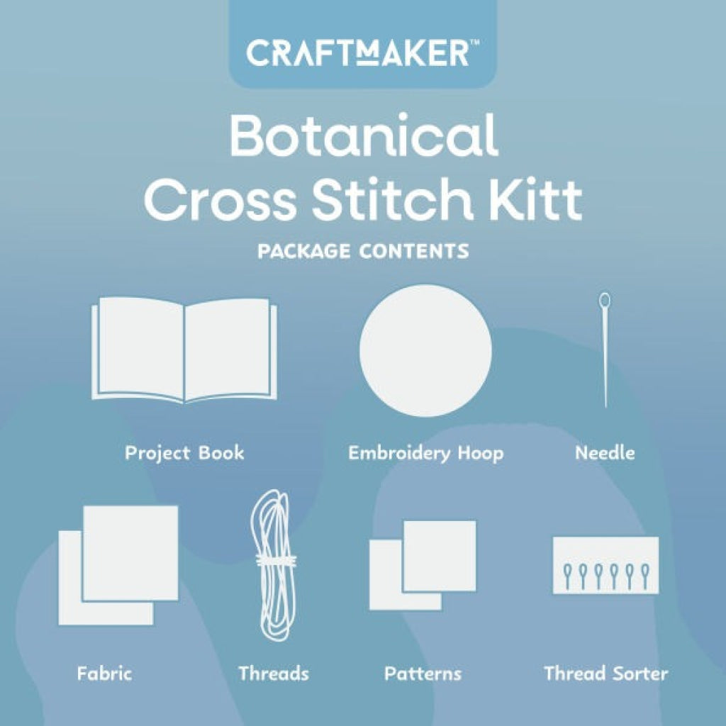 Hinkler Craft Maker Botanical Cross Stitch Kit - CRAFT MAKER