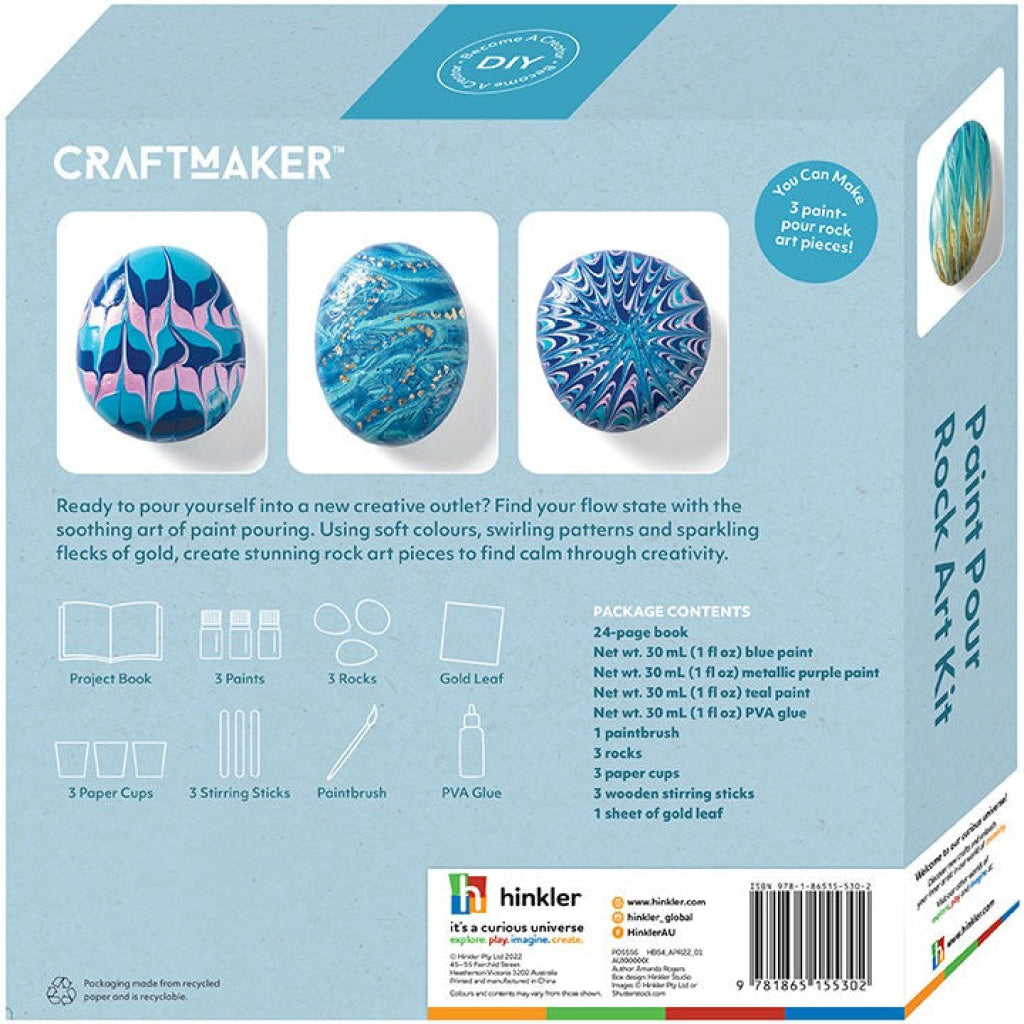 Hinkler Craft Maker Paint Pour Rock Art Kit Hinkler