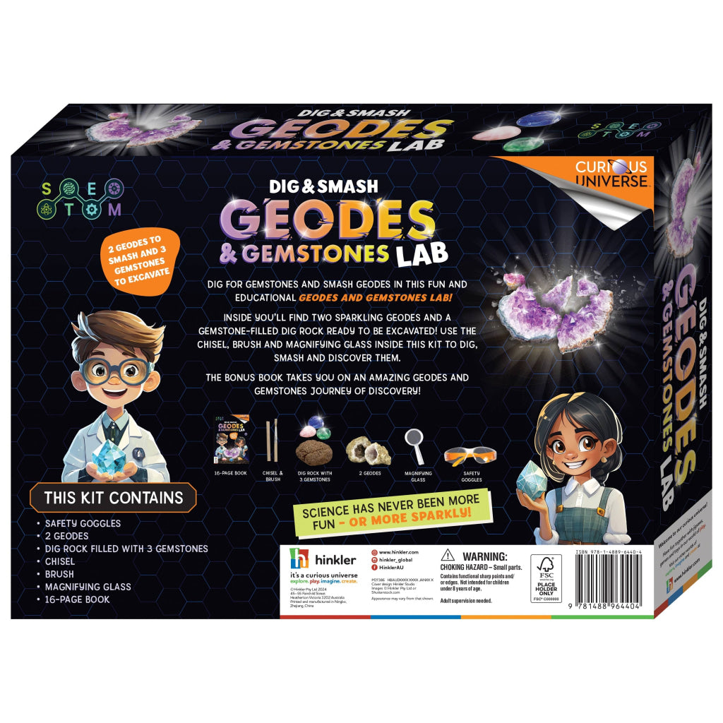 Hinkler Curious Universe Dig & Smash Geodes Kit - Curious Universe