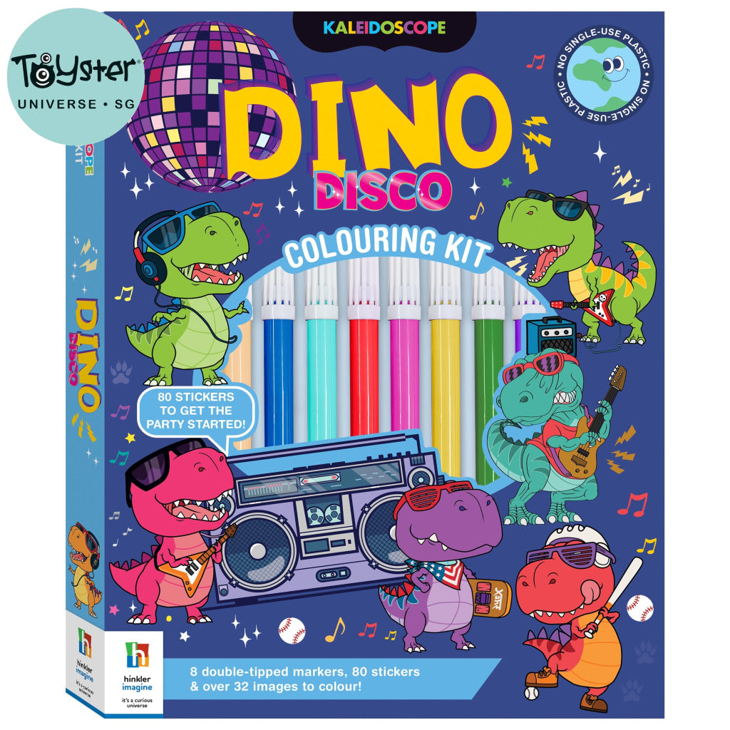 Hinkler Kaleidoscope Dino Disco Colouring Kit HINKLER