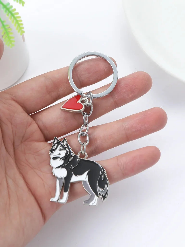 I Love Alaska Husky Dog Dachshund Keychain