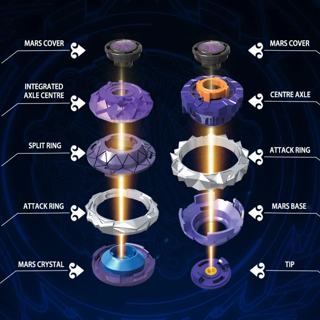 Infinity Nado 3 Original Crack Series 2 In1 Split Transforming Metal Gyro Battle Spinning Top