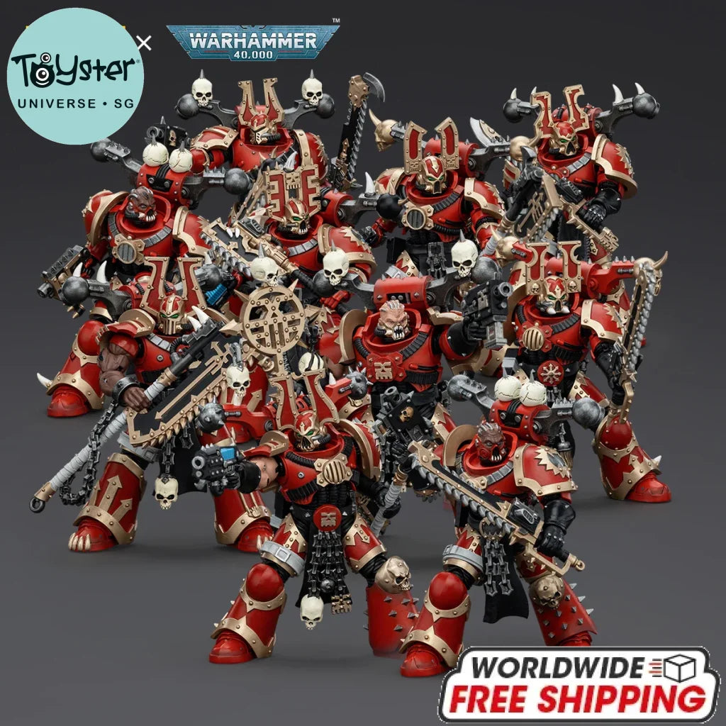 JOYTOY Warhammer 40k 1/18 Action Figures Anime 12.6cm World Eaters Khorne Berzerker - set / 12.6cm