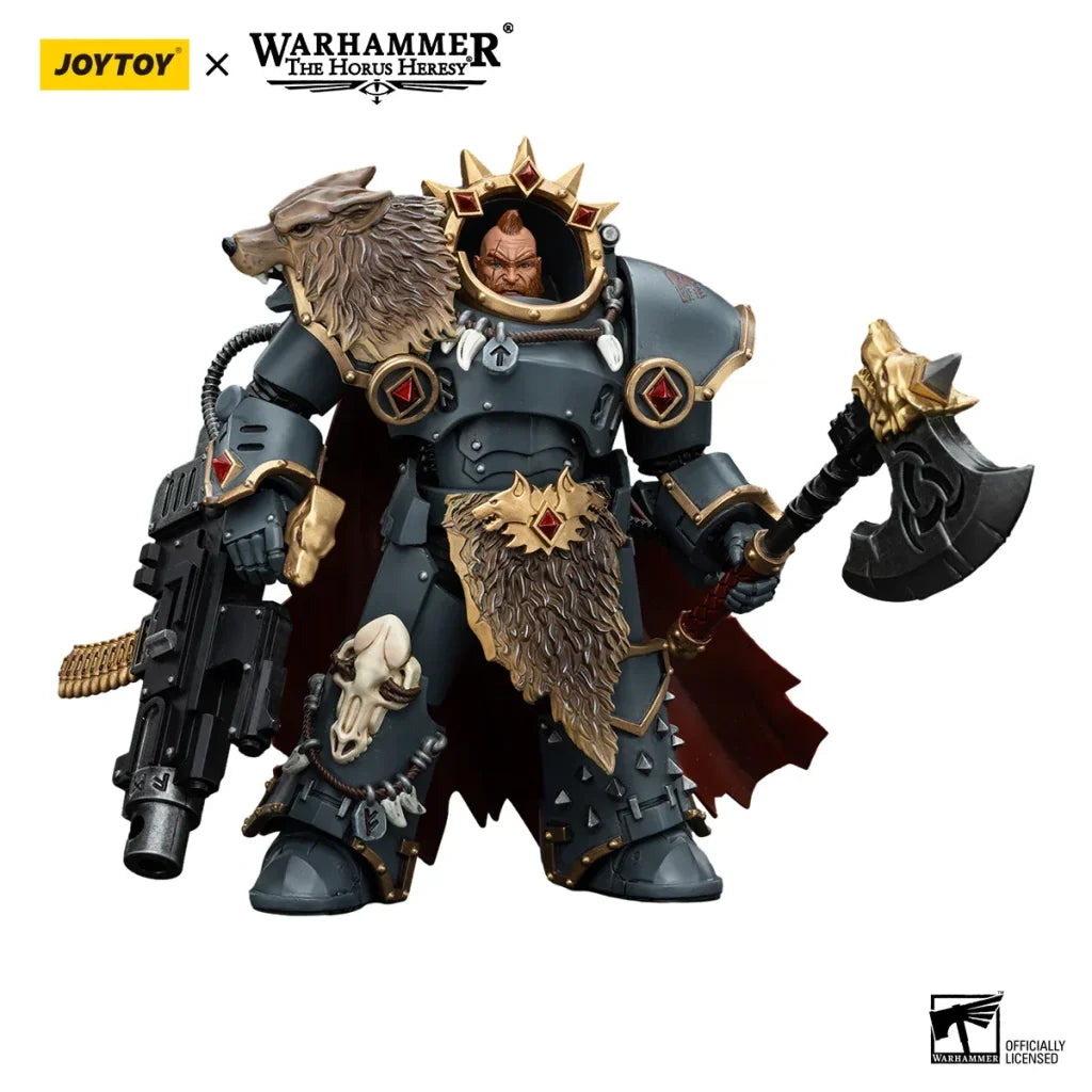 JOYTOY Warhammer 40k 1/18 Action Figures Space Wolves Hvarl Red-Blade - Red-Blade / 14.2cm