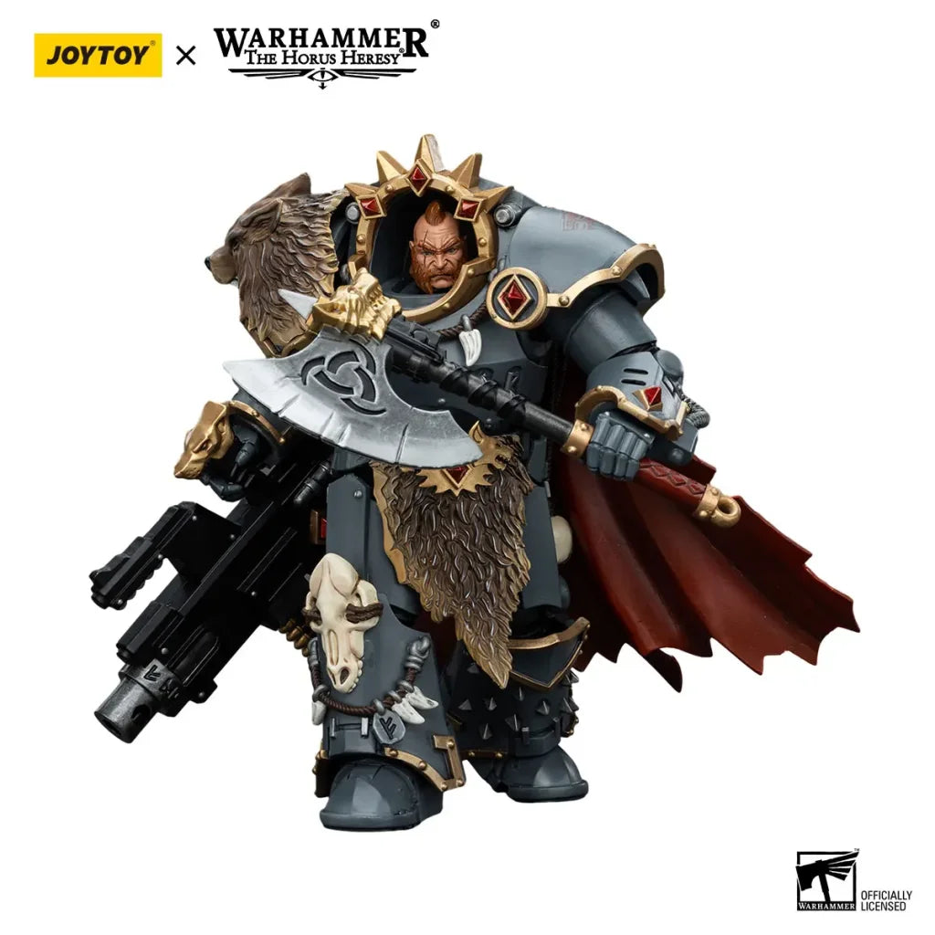 JOYTOY Warhammer 40k 1/18 Action Figures Space Wolves Hvarl Red-Blade - Red-Blade / 14.2cm
