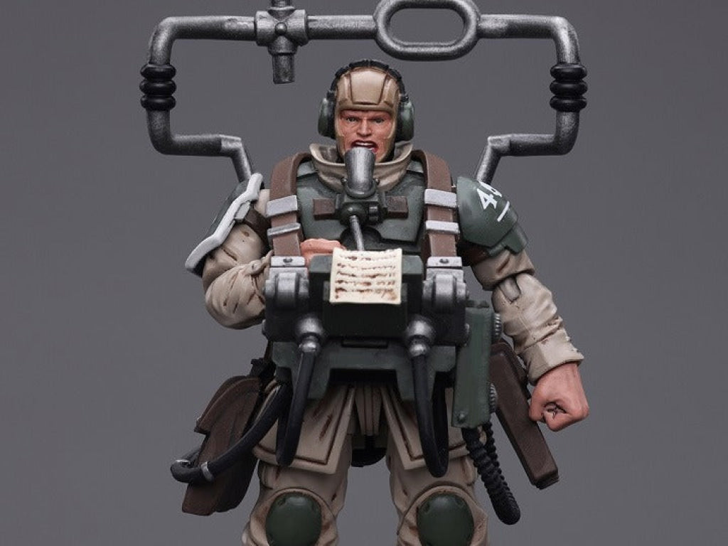 Joytoy Warhammer 40K Astra Militarum Cadian Command Squad Veteran With Master Vox Jt7912 Warhammer