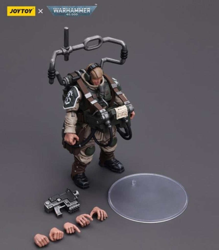Joytoy Warhammer 40K Astra Militarum Cadian Command Squad Veteran With Master Vox Jt7912 Warhammer
