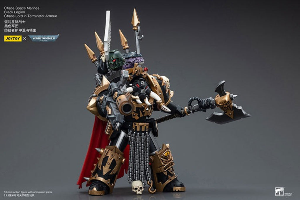 Joytoy Warhammer 40K Chaos Space Marines Black Legion Lord In Terminator Armour Jt6489 Warhammer