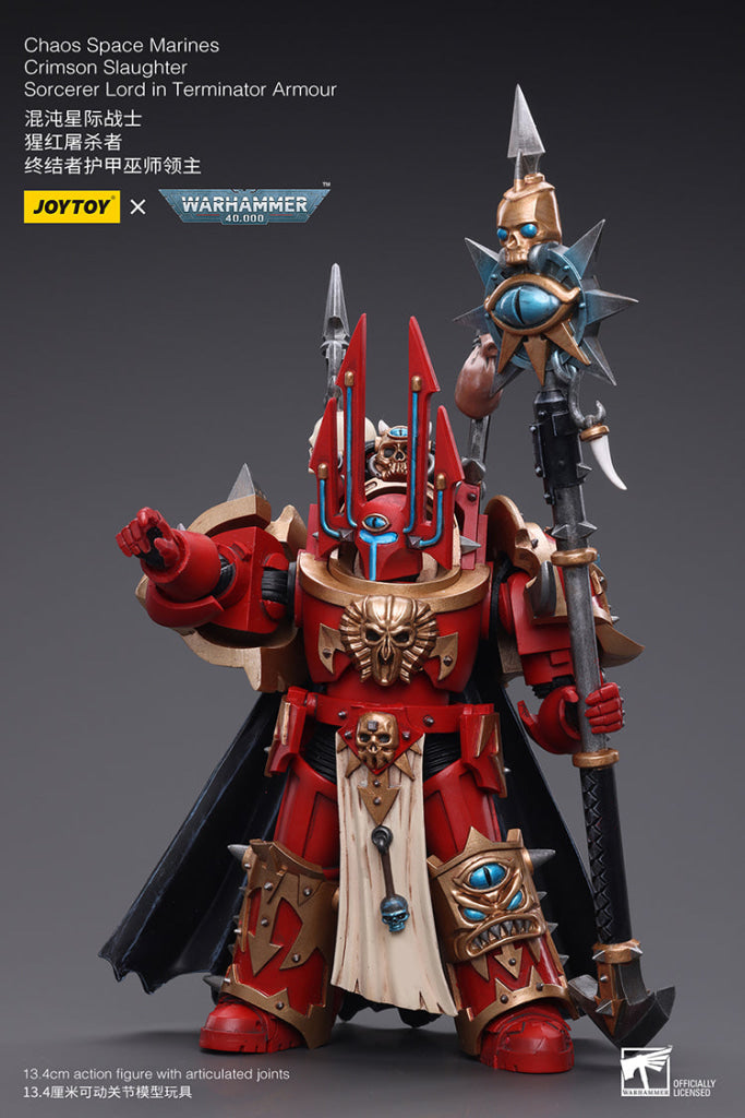 Joytoy Warhammer 40K Chaos Space Marines Crimson Slaughter Sorcerer Lord In Terminator Armour