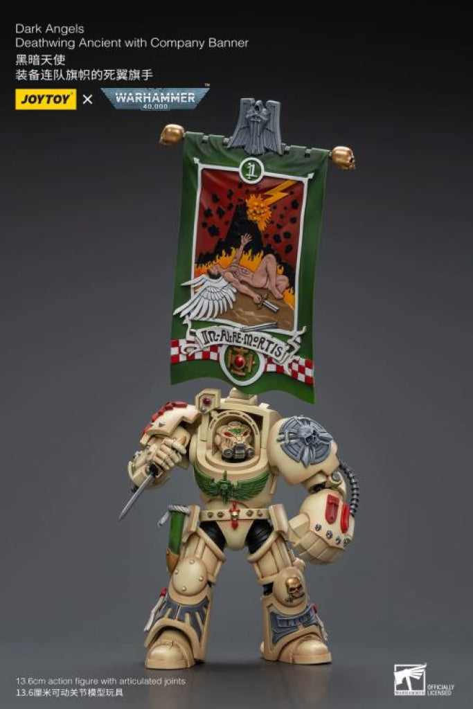 Joytoy Warhammer 40K Dark Angels Deathwing Ancient With Company Banner Jt9176 Warhammer
