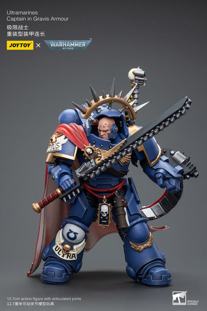 Joytoy Warhammer 40K Ultramarines Captain In Gravis Armour Jt7745 Warhammer