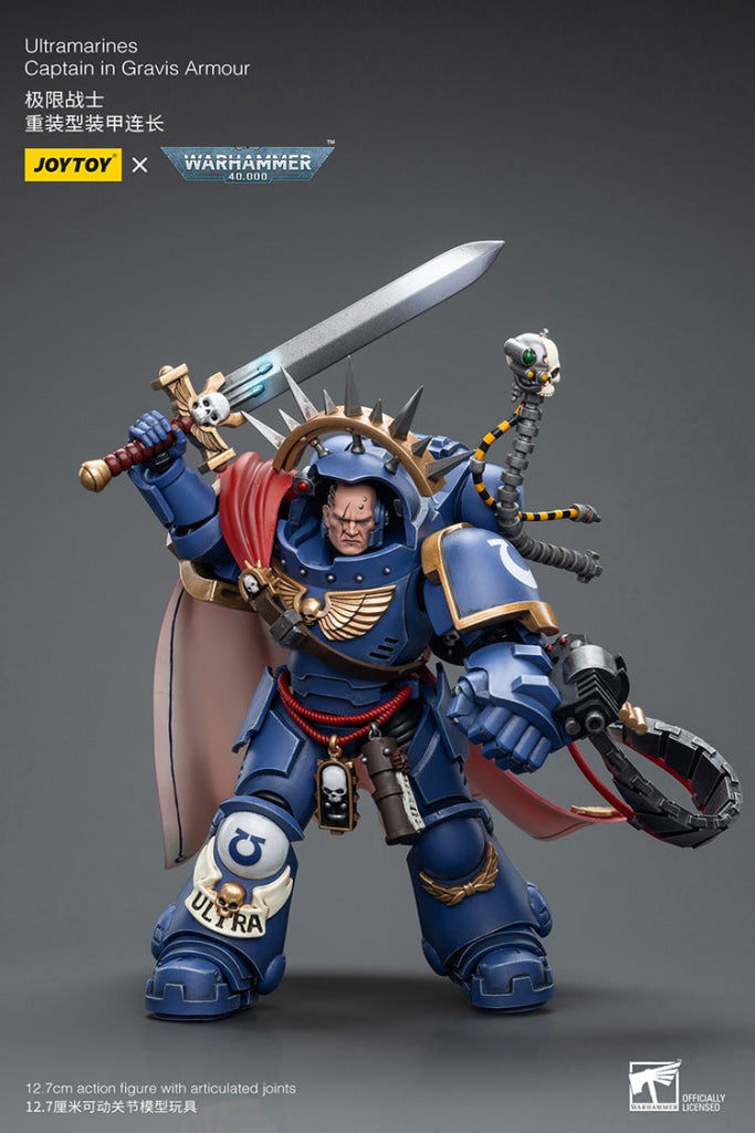 Joytoy Warhammer 40K Ultramarines Captain In Gravis Armour Jt7745 Warhammer