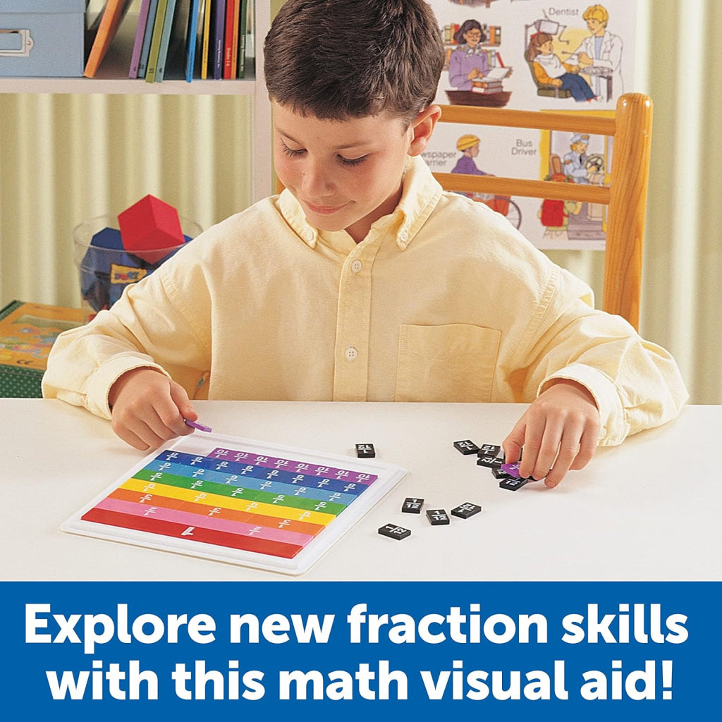 Learning Resources Ler0615 Rainbow Fraction Plastic Tiles With Tray