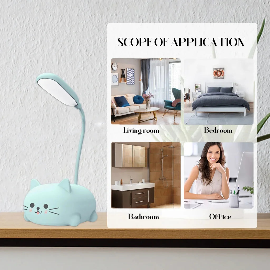 Led Desk Lamp For Kids Bedroom Cute Cat Usb Rechargeable