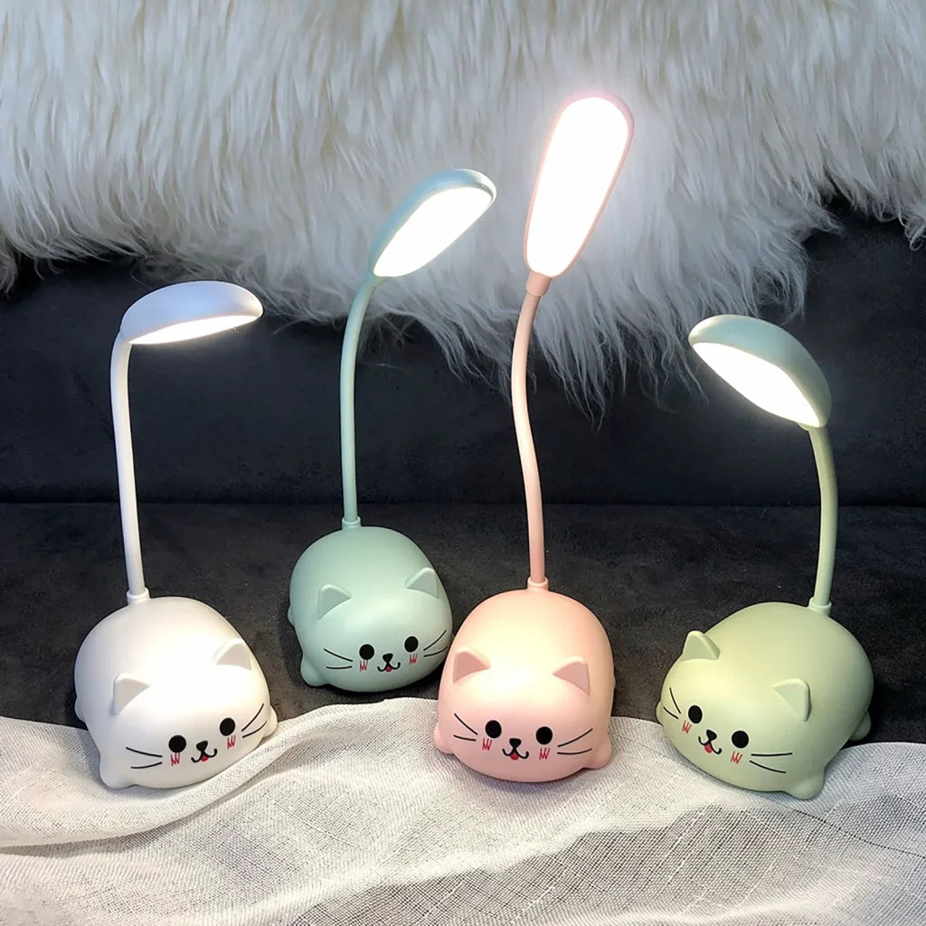 Led Desk Lamp For Kids Bedroom Cute Cat Usb Rechargeable