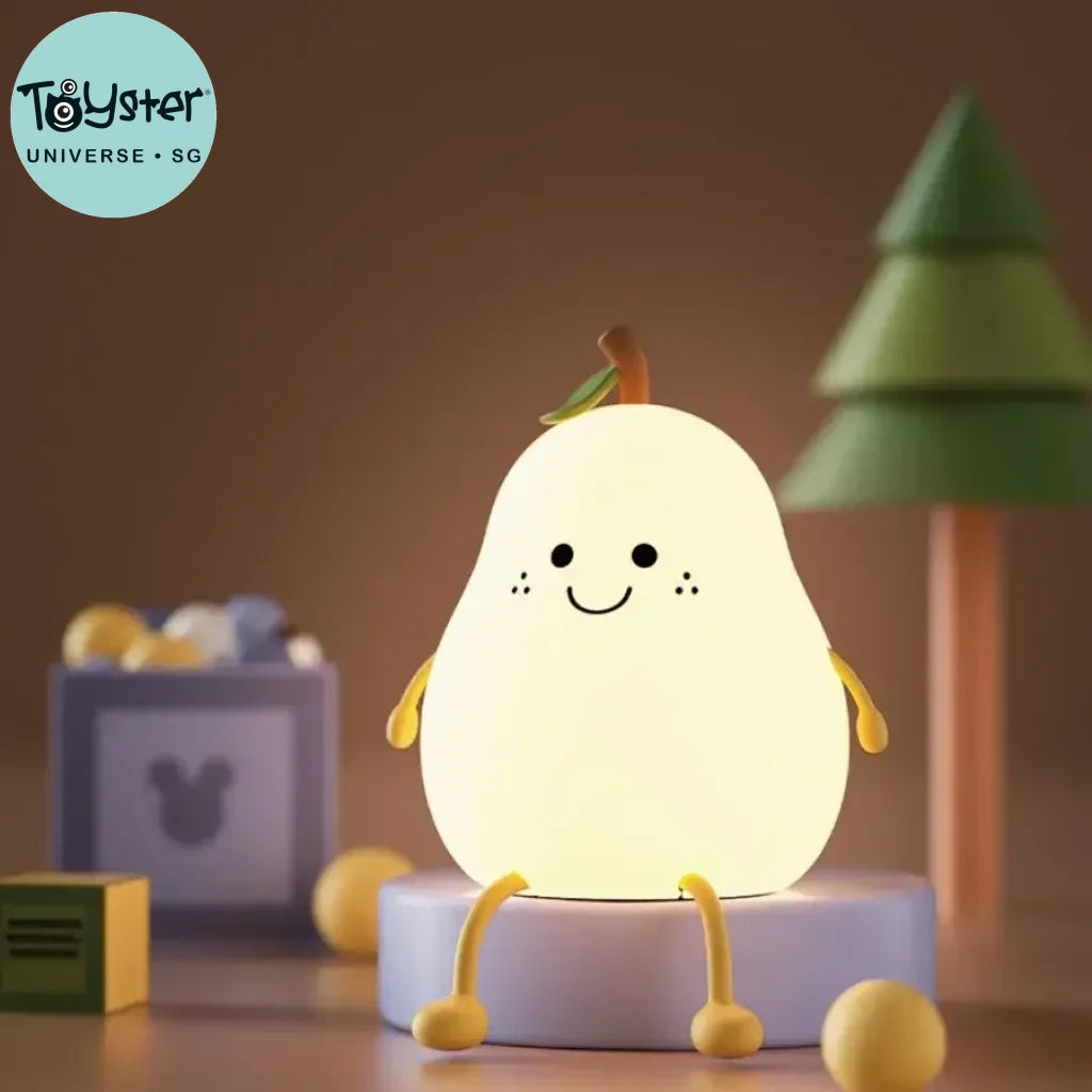 LED Pear Fruit Silicone Night Light - Blanco / Pear