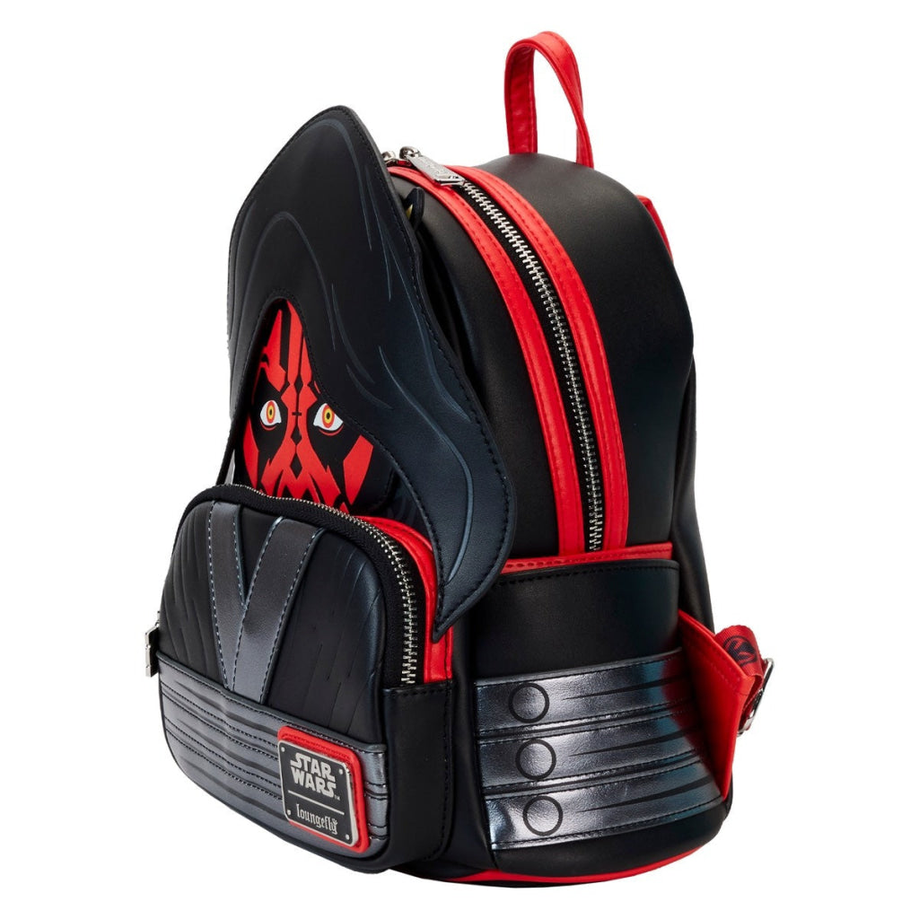 Loungefly Star Wars Phantom Menace 25TH Darth Maul Detachable Hood Cosplay Mini Backpack - Loungefly