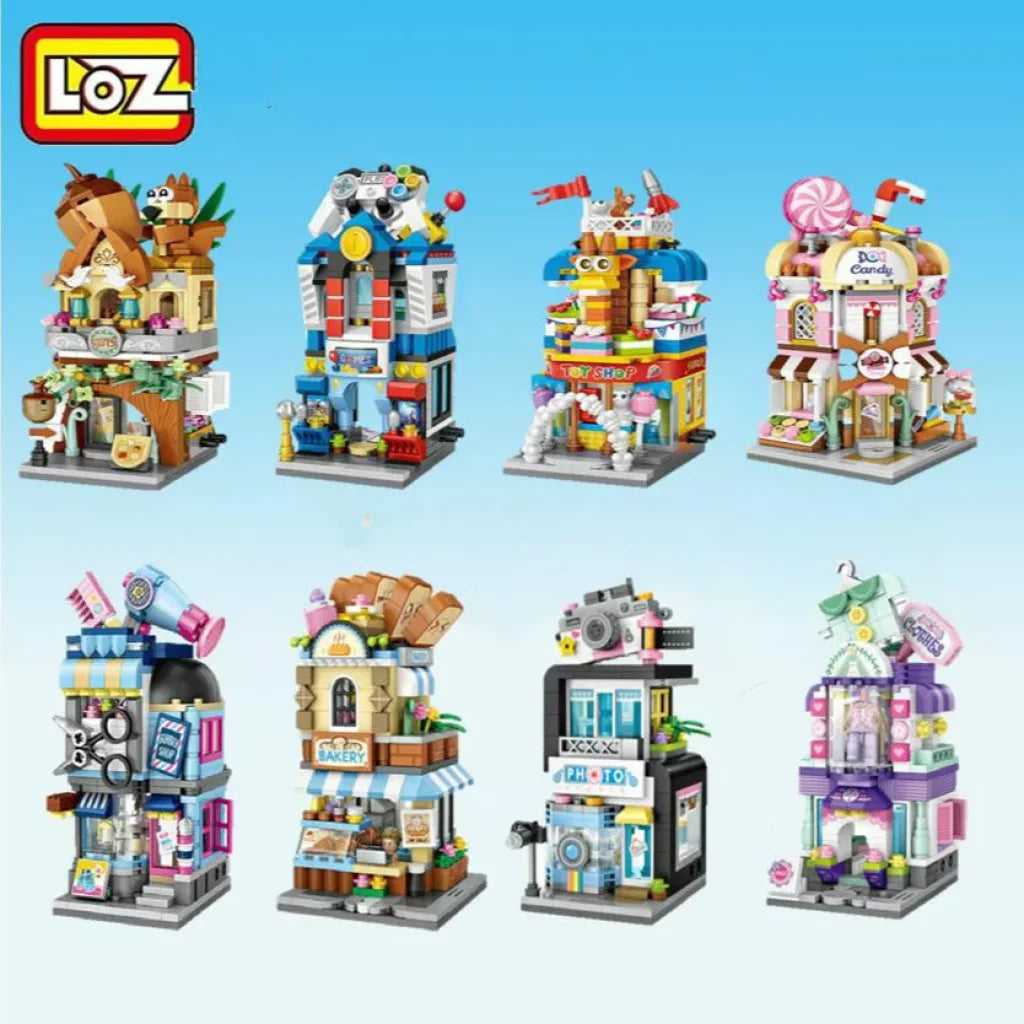 Loz Building Blocks City View Scene Coffee Shop Retail Store
