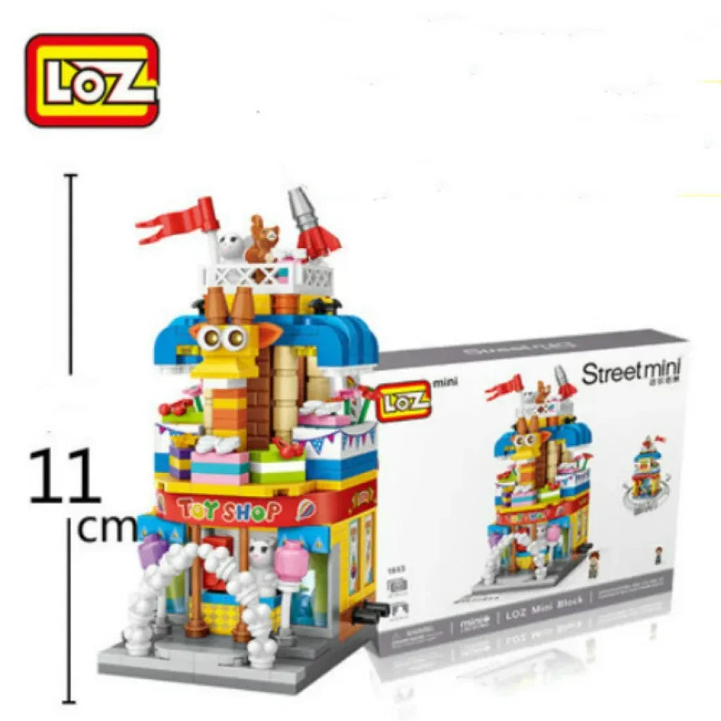 Loz Building Blocks City View Scene Coffee Shop Retail Store