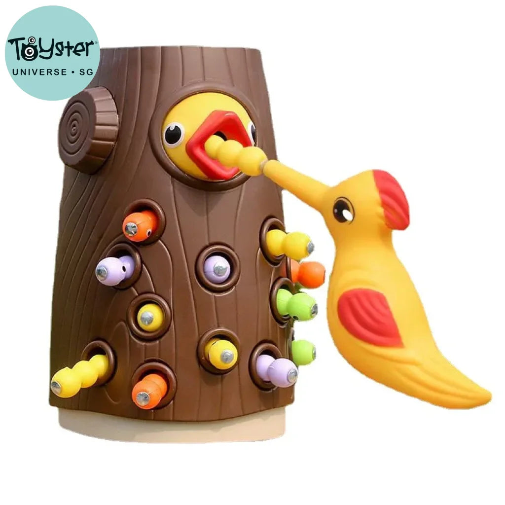Magnetic Woodpecker Catching Worms Feeding Game
