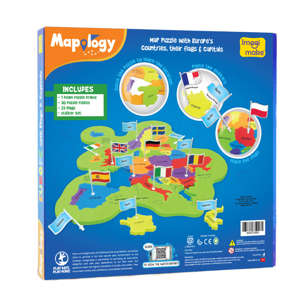 Mapology Europe with Flags & Capitals Puzzle - Mapology