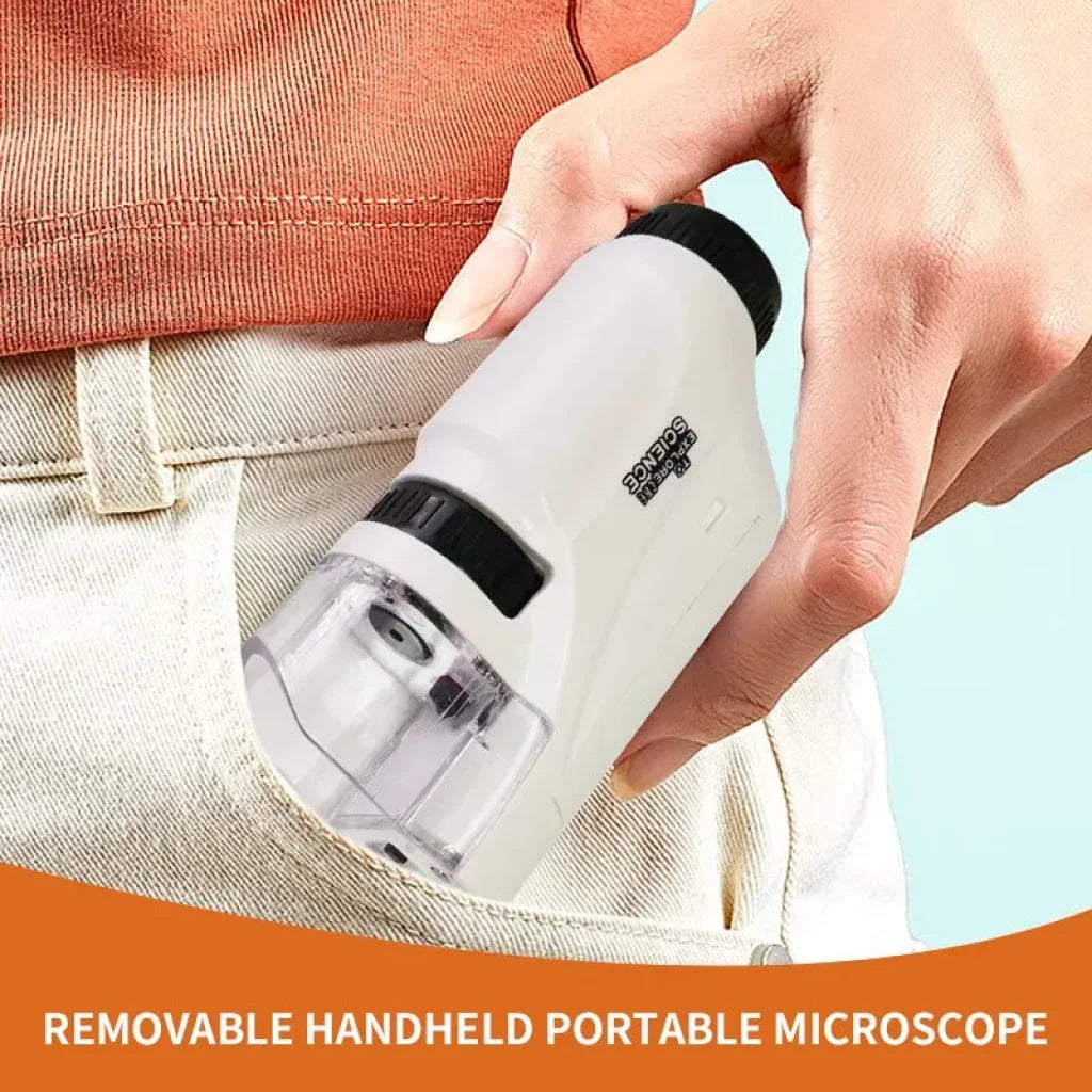 Mini Pocket Microscope Kit 60 To120X With Led Light