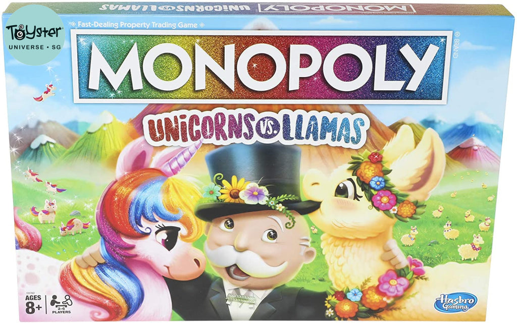 Hasbro - Monopoly Unicorns Vs. Llamas Board Game Gaming