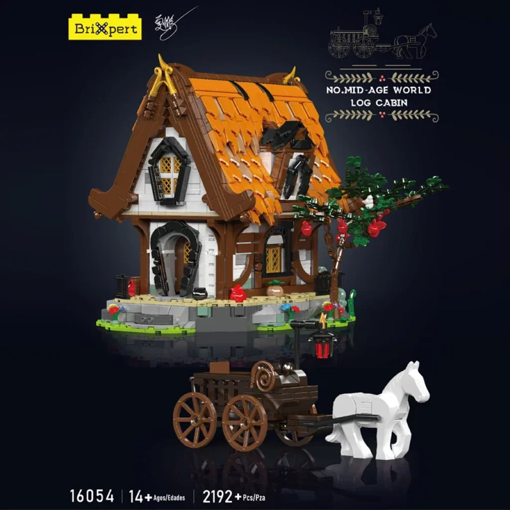 Mould King 16054 Streetview Building Block The Medieval Wooden House Model With Led Part Mould King