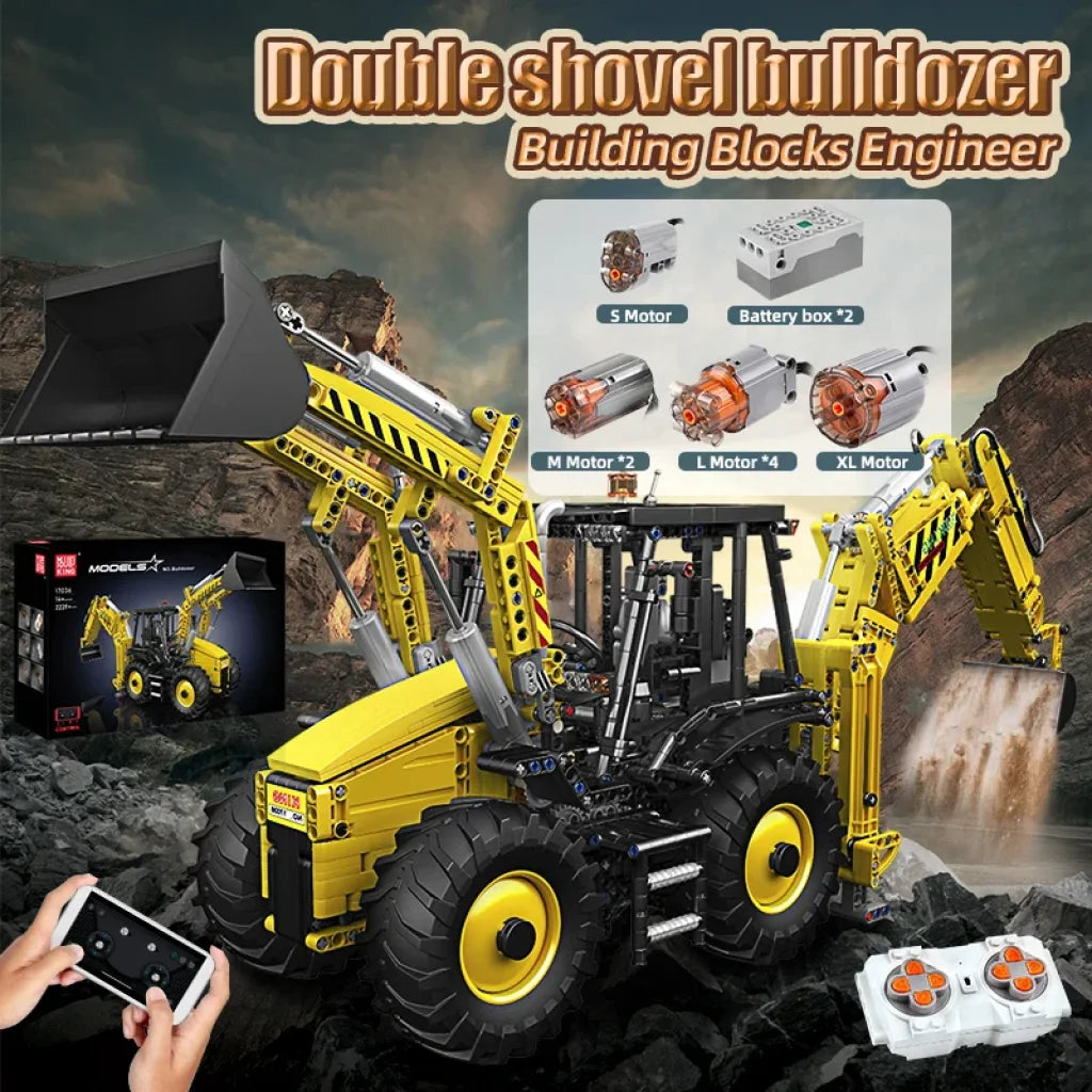 Mould King 17036 Double Head Engineering Vehicle Toys For Kids Technical Building Kits Motorized