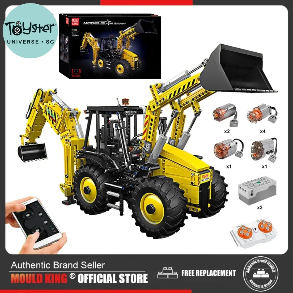 Mould King 17036 Double Head Engineering Vehicle Toys For Kids Technical Building Kits Motorized