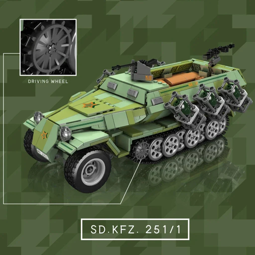 Mould King 20027 Military Tank Half Tracked Armored Vehicle Mould King