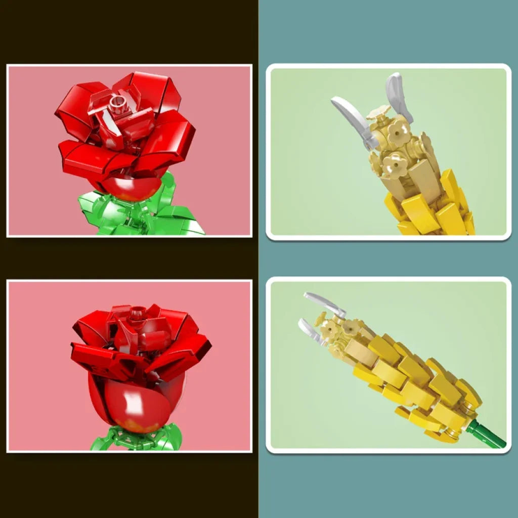 Mould King 24001 Flower Bouquet Building Blocks Rose Orchid