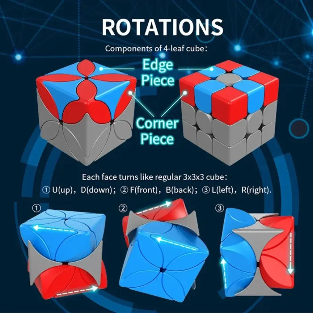 Moyu Meilong Clover Magic Speed Cube Stickerless Professional Moyu