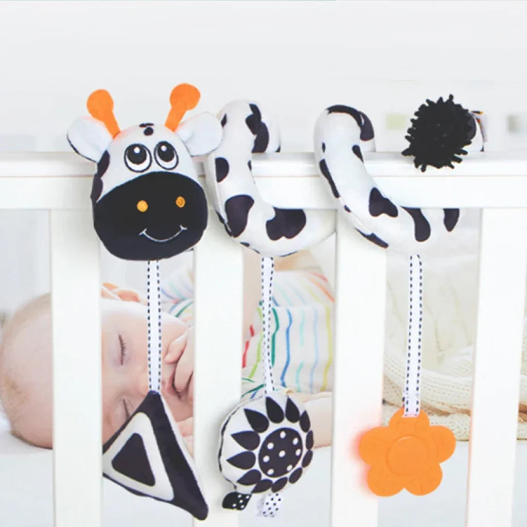 New Black And White Spiral Rattle