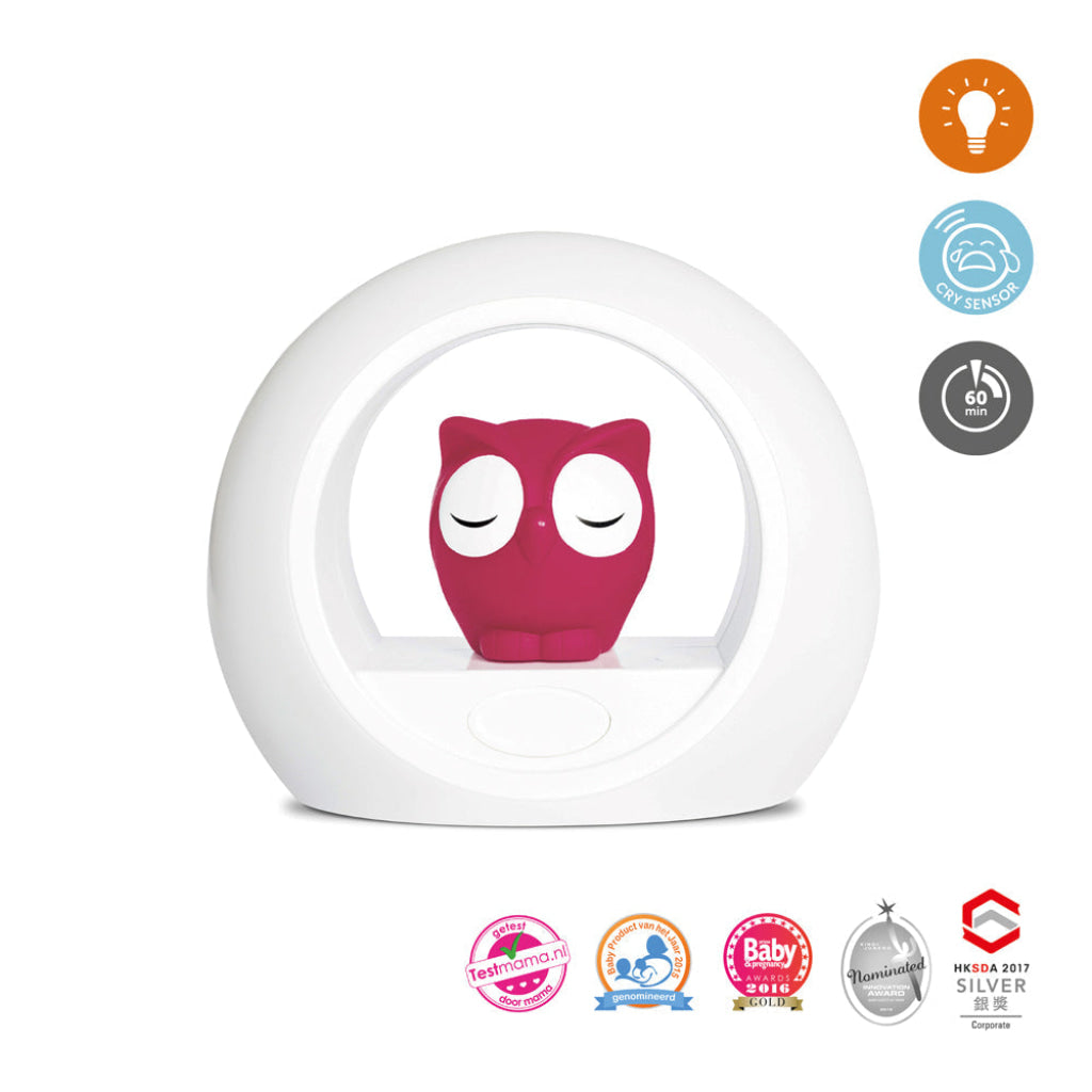 Nightlight with Cry Sensor - Lou the Owl - Pink - Nightlight