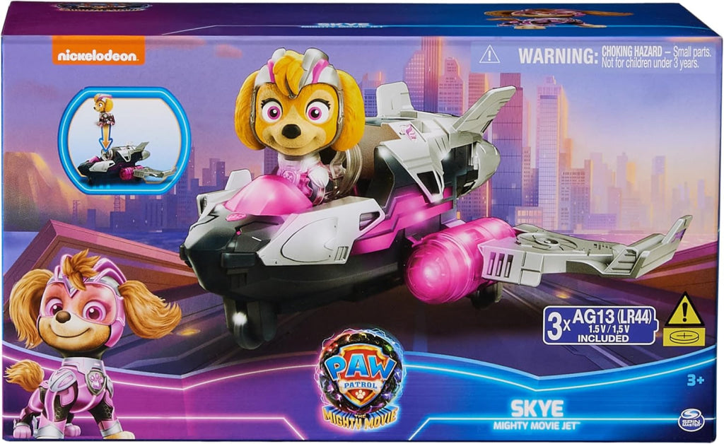 Paw Patrol Airplane Toy With Skye Mighty Pups Action Figure Lights And Sounds