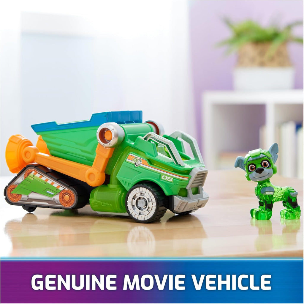 Paw Patrol Toy Garbage Truck Recycler With Rocky Mighty Pups Action Figure Lights And Sounds