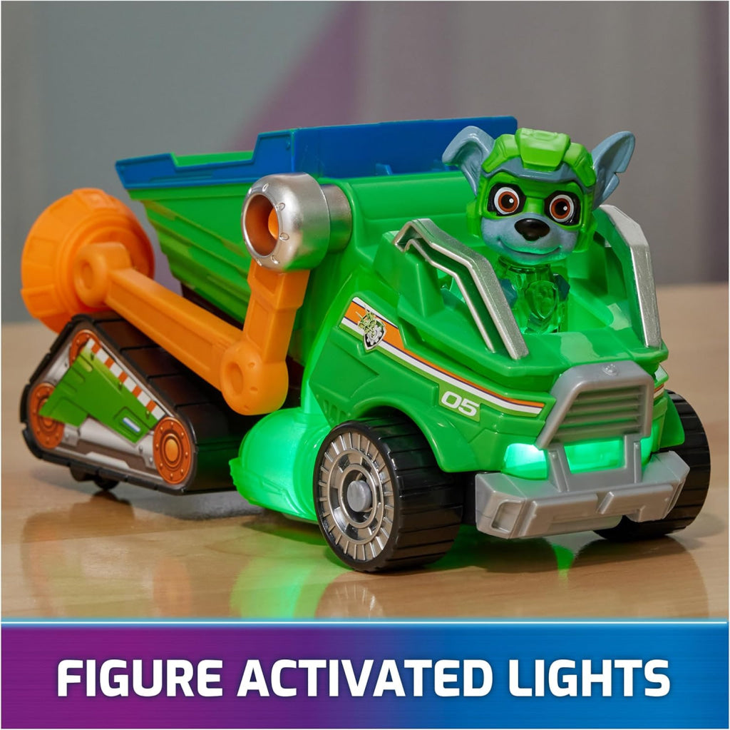 Paw Patrol Toy Garbage Truck Recycler With Rocky Mighty Pups Action Figure Lights And Sounds