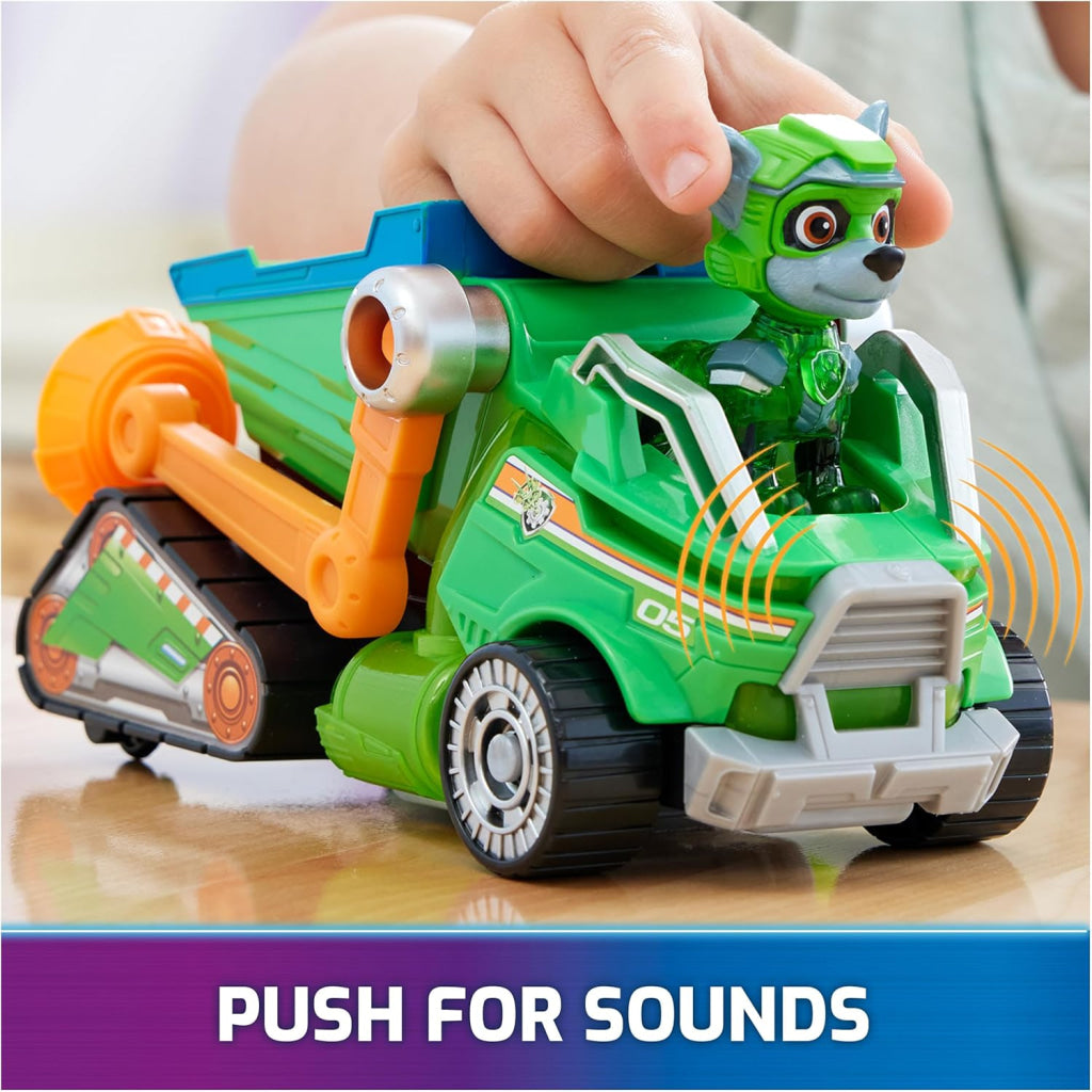 Paw Patrol Toy Garbage Truck Recycler With Rocky Mighty Pups Action Figure Lights And Sounds