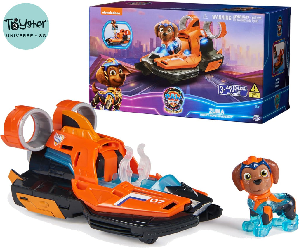 Paw Patrol Toy Jet Boat With Zuma Mighty Pups Action Figure Lights And Sounds