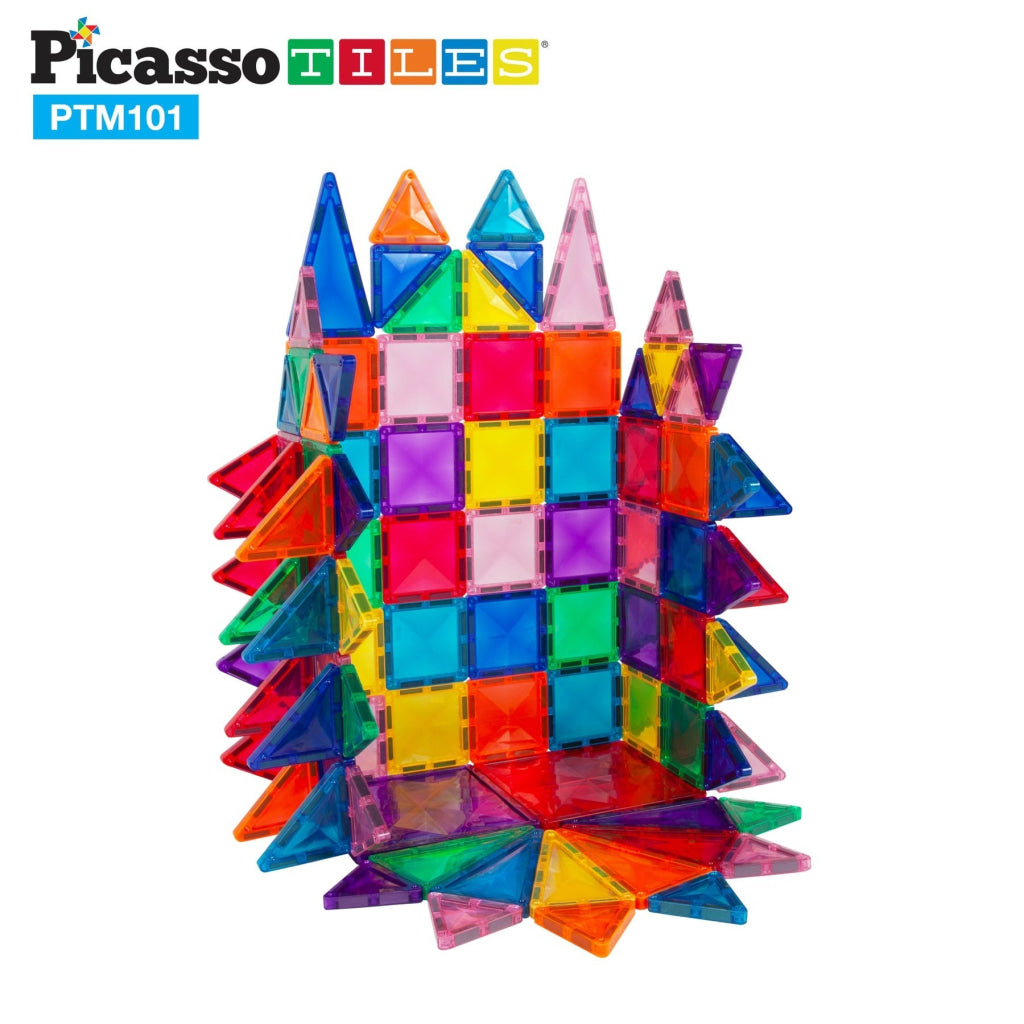 PicassoTiles Magnetic Tile Mini Diamond Set 101 Pieces - PICASSOTILES